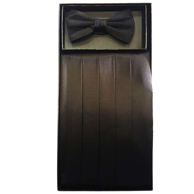 Set brau, papion, batista, negru