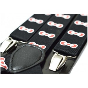 Bretele barbati negre model alb si roz 129