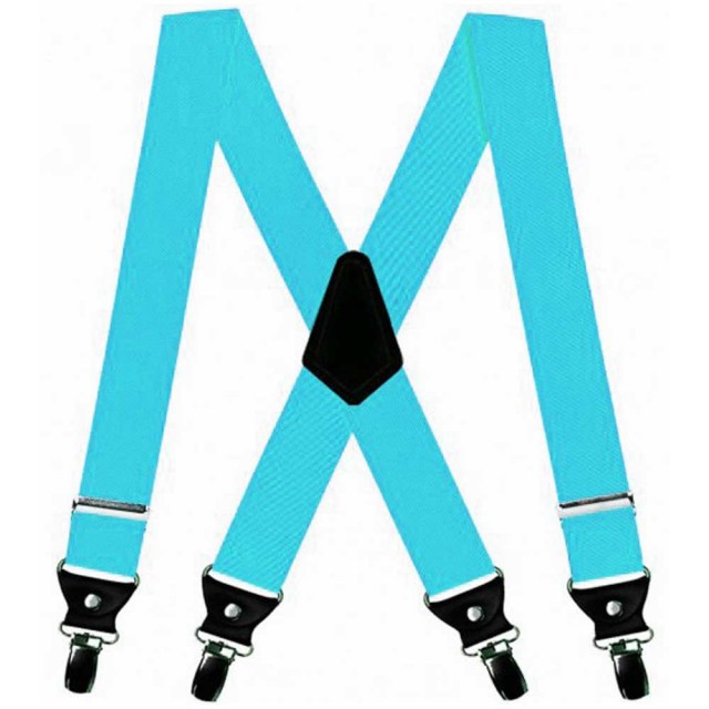  Bretele extra late bleu turcoaz, 5 cm, duble