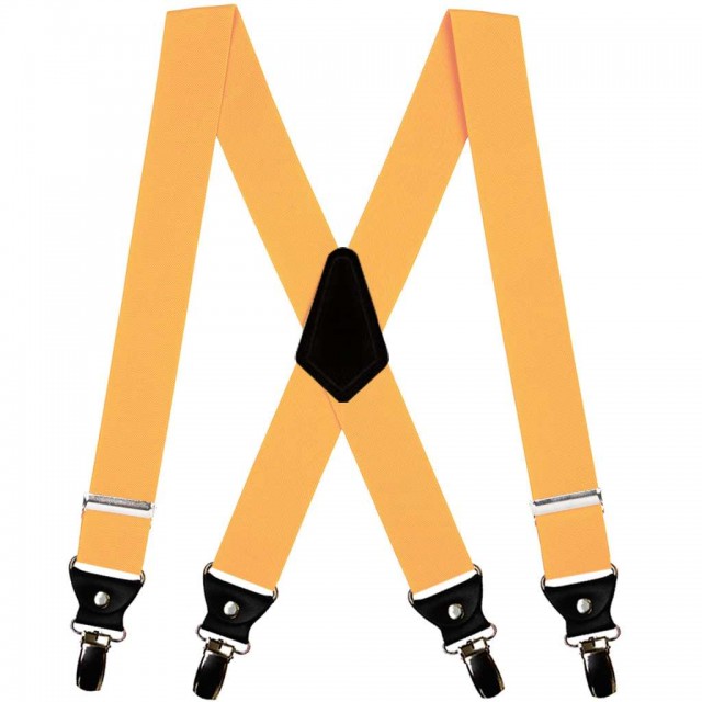 Bretele barbati galben mustar, duble, 4 cm