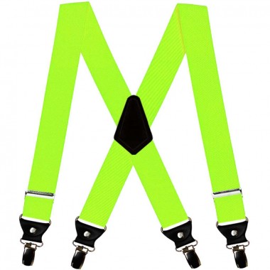  Bretele extra late verde neon, 5 cm, duble, 
