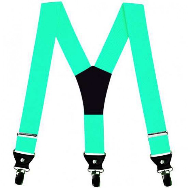 Bretele barbati verde menta, 4 cm