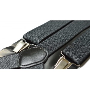 Bretele barbati negre model abstract alb 320