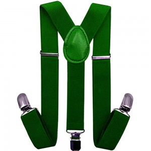 Bretele copii, verde, uni
