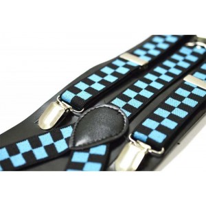 Bretele dama, model Tabla Sah Bleu-Negru