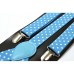 Bretele dama, bleu, cu buline albe 