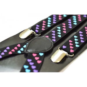 Bretele unisex, model Inimi colorate 177