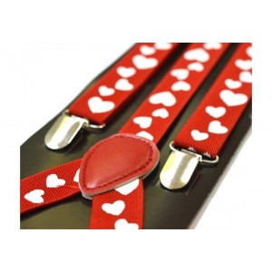 Bretele dama, rosii, model Pure Hearts 210