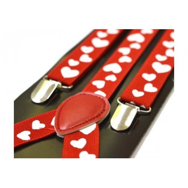 Bretele dama, rosii, model Pure Hearts 210