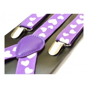Bretele dama, mov, model Pure Hearts