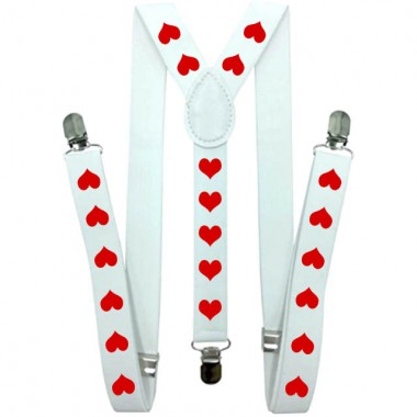 Bretele de dama, albe, model Be my Valentine