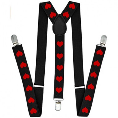 Bretele de dama, negre, model Be my Valentine
