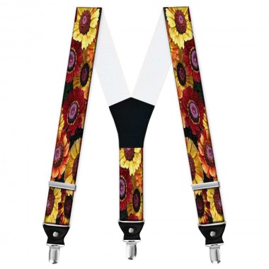 Bretele personalizate, model crizanteme