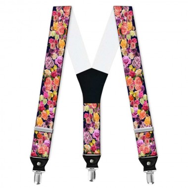Bretele personalizate, model flori, trandafiri multicolori
