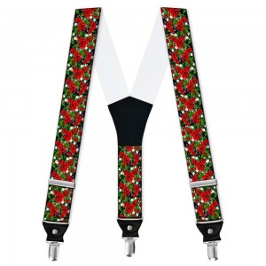 Bretele barbati personalizate, flori, trandafiri rosii