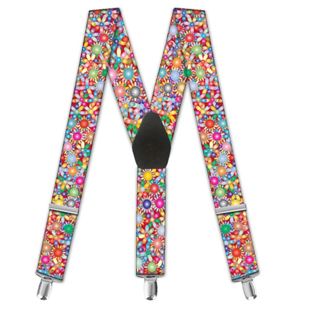 Bretele damă, personalizate, model “Floral Multicolor”