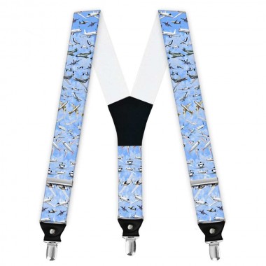 Bretele barbati personalizate, model, "Blue Airplane"