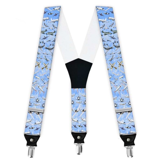 Bretele barbati personalizate, model, "Blue Airplane"