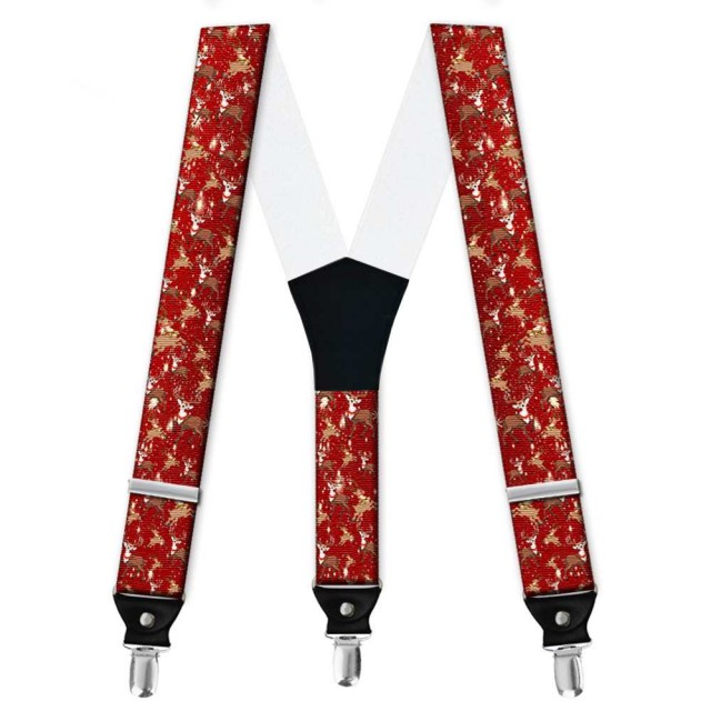 Bretele personalizate, model tematic Craciun, design reni jucausi