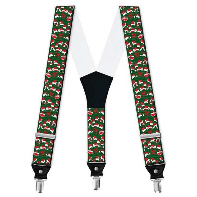 Bretele personalizate, tematic Craciun, model caciulite