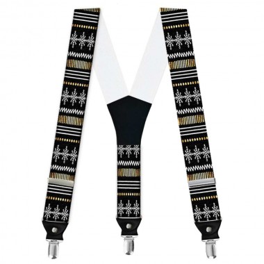 Bretele barbati personalizate tematic Craciun, model stelute argintii