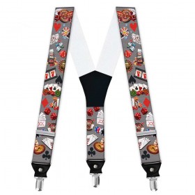 Bretele pantaloni personalizate, model cazino, pasiunea jocurilor