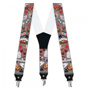 Bretele pantaloni personalizate, model cazino, pasiunea jocurilor