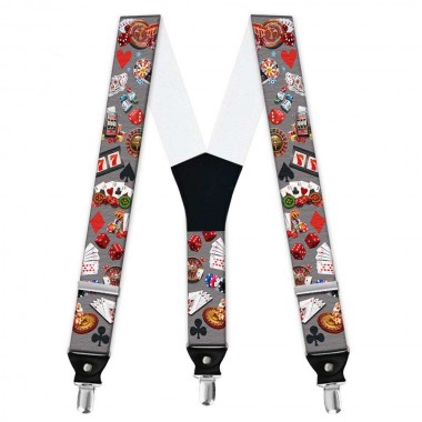 Bretele pantaloni personalizate, model cazino, pasiunea jocurilor