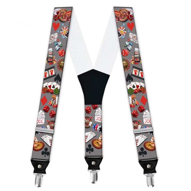Bretele pantaloni personalizate, model cazino, pasiunea jocurilor