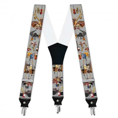 Bretele barbati personalizate instrumente muzicale