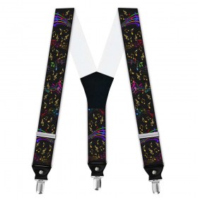 Bretele pantaloni personalizate, note muzicale colorate