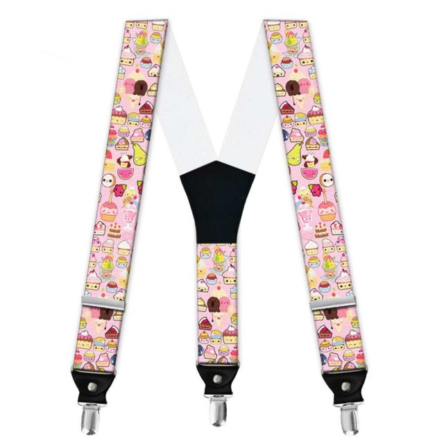 Bretele pantaloni personalizate, prajituri cu grimase