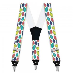 Bretele barbati personalizate, model oua colorate de Paste