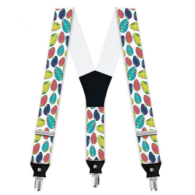 Bretele barbati personalizate, model oua colorate de Paste