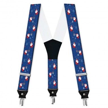 Bretele barbati personalizate model Mos Craciun si stelute