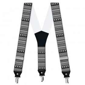 Bretele pantaloni personalizate, Inspiratie tematic traditional, model alb-negru