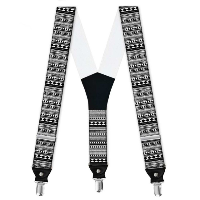 Bretele pantaloni personalizate, Inspiratie tematic traditional, model alb-negru