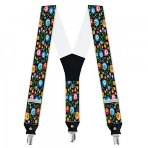 Bretele barbati personalizate, design floral, "Folk Art"