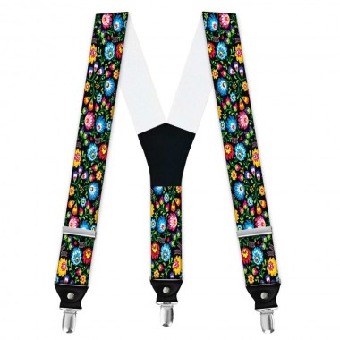 Bretele barbati personalizate, design floral, "Folk Art"