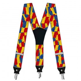 Bretele barbati personalizate, model "Drapelul Romaniei"