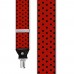 Bretele barbati, rosu, model buline negre mici