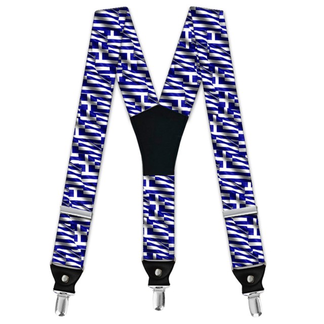 Bretele pantaloni barbati, model "Steagul Greciei"