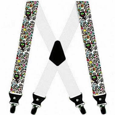 Bretele personalizate pisicute, model abstract