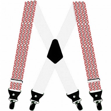 Bretele pantaloni personalizate, traditional romanesc, rosii