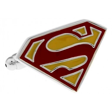 Butoni camasa argintii cu model sigla Superman