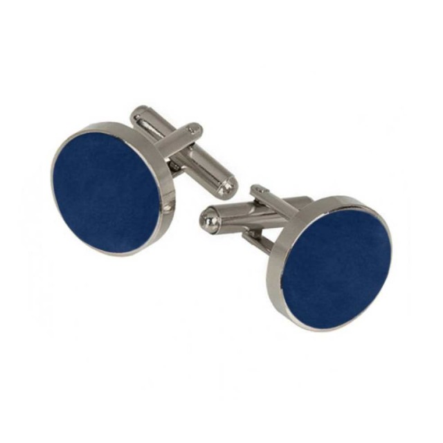 Butoni camasa bleumarin, montura argintie