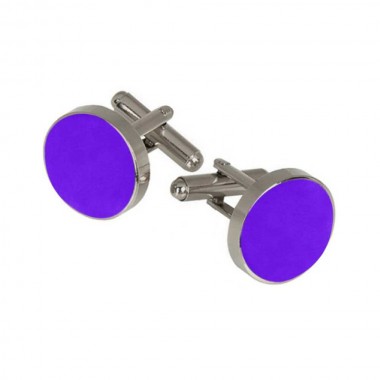 Butoni camasa mov-indigo deschis, montura argintie