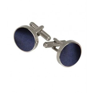 Butoni cămașă, bleumarin, textili, montură silver