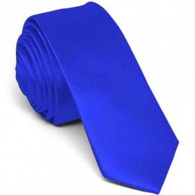 Cravata barbati ingusta albastra uni 