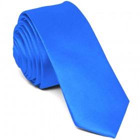 Cravata barbati ingusta bleu uni 